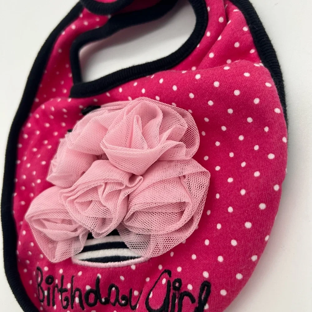 Koala Kids Baby Pink Polka Dots Birthday Girl Bib